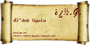Ádok Gyula névjegykártya